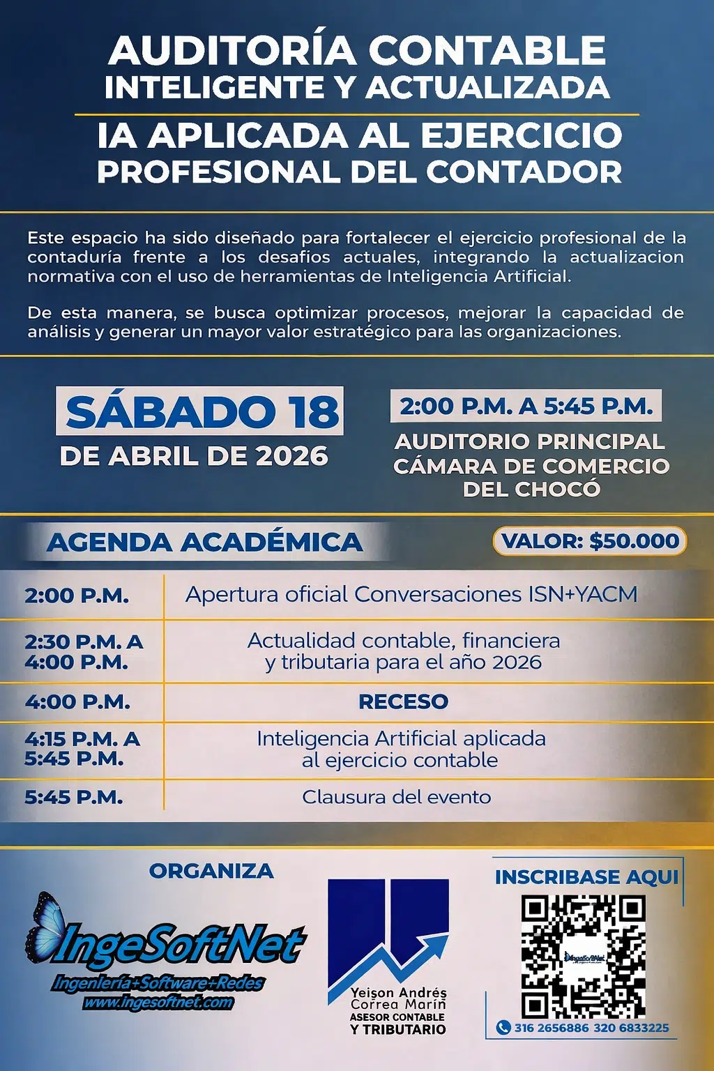 Invitación IngeSoftNet sábado 18 de abril