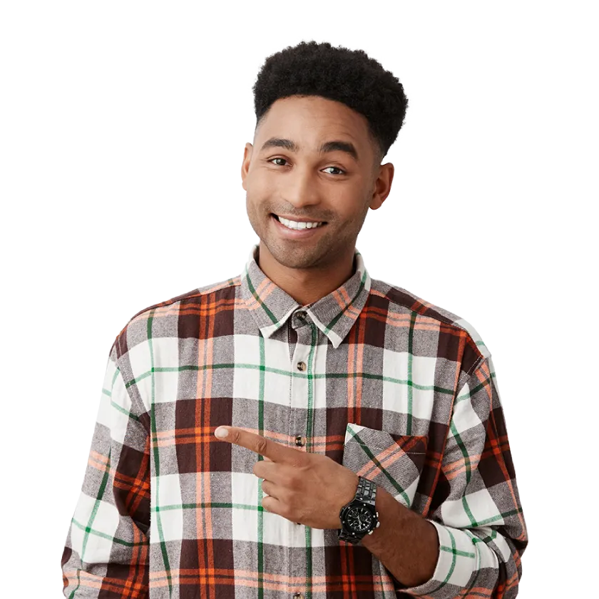 Imagen de un hombre que invita a dar click