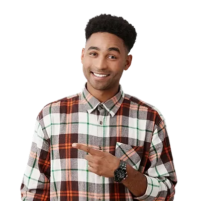 Imagen de un hombre que invita a dar click