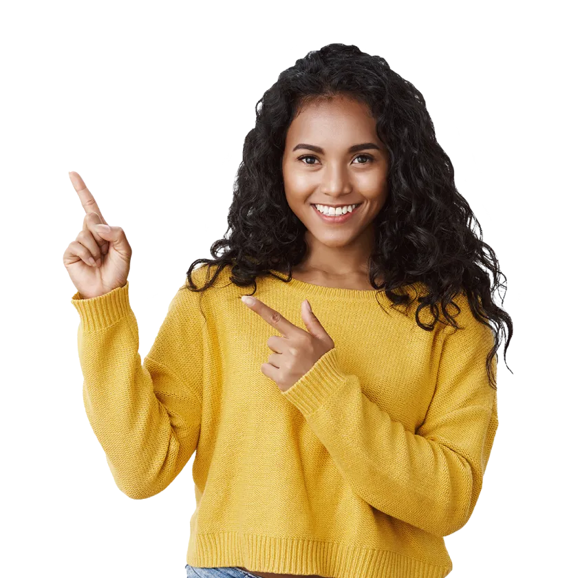 Imagen de una mujer que invita a dar click